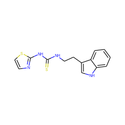 S=C(NCCc1c[nH]c2ccccc12)Nc1nccs1 ZINC000013477209