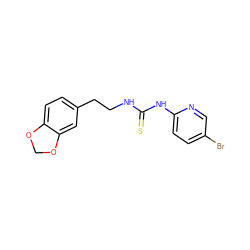 S=C(NCCc1ccc2c(c1)OCO2)Nc1ccc(Br)cn1 ZINC000027084648