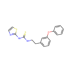 S=C(NCCc1cccc(Oc2ccccc2)c1)Nc1nccs1 ZINC000013744867