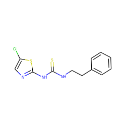 S=C(NCCc1ccccc1)Nc1ncc(Cl)s1 ZINC000013744907
