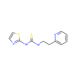 S=C(NCCc1ccccn1)Nc1nccs1 ZINC000013744881