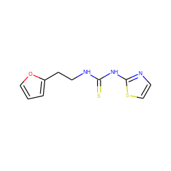 S=C(NCCc1ccco1)Nc1nccs1 ZINC000012354009