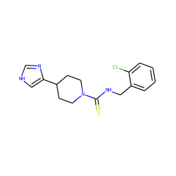 S=C(NCc1ccccc1Cl)N1CCC(c2c[nH]cn2)CC1 ZINC000013808013