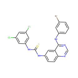 S=C(Nc1cc(Cl)cc(Cl)c1)Nc1ccc2ncnc(Nc3cccc(Br)c3)c2c1 ZINC001772648587