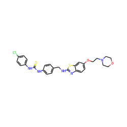 S=C(Nc1ccc(Cl)cc1)Nc1ccc(CNc2nc3ccc(OCCN4CCOCC4)cc3s2)cc1 ZINC001772650522