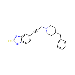 S=c1[nH]c2ccc(C#CCN3CCC(Cc4ccccc4)CC3)cc2[nH]1 ZINC000013813193