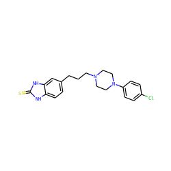 S=c1[nH]c2ccc(CCCN3CCN(c4ccc(Cl)cc4)CC3)cc2[nH]1 ZINC000036424537