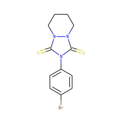 S=c1n(-c2ccc(Br)cc2)c(=S)n2n1CCCC2 ZINC000000900657
