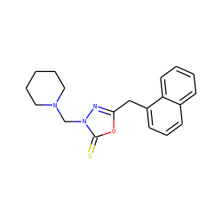S=c1oc(Cc2cccc3ccccc23)nn1CN1CCCCC1 ZINC000049112623