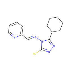 Sc1nnc(C2CCCCC2)n1/N=C/c1ccccn1 ZINC000001304983