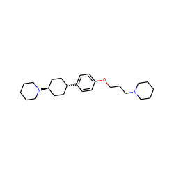 c1cc([C@H]2CC[C@H](N3CCCCC3)CC2)ccc1OCCCN1CCCCC1 ZINC000261091700