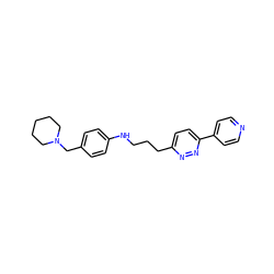 c1cc(-c2ccc(CCCNc3ccc(CN4CCCCC4)cc3)nn2)ccn1 ZINC000473108883