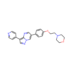 c1cc(-c2cnn3cc(-c4ccc(OCCN5CCOCC5)cc4)cnc23)ccn1 ZINC000013819818