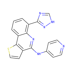 c1cc(-c2nc[nH]n2)c2nc(Nc3ccncc3)c3ccsc3c2c1 ZINC000084620024