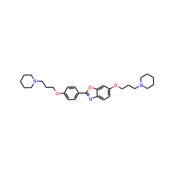 c1cc(-c2nc3ccc(OCCCN4CCCCC4)cc3o2)ccc1OCCCN1CCCCC1 ZINC000068203179