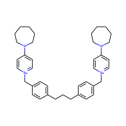 c1cc(C[n+]2ccc(N3CCCCCC3)cc2)ccc1CCCc1ccc(C[n+]2ccc(N3CCCCCC3)cc2)cc1 ZINC000071333006