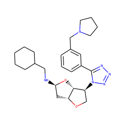 c1cc(CN2CCCC2)cc(-c2nnnn2[C@H]2CO[C@@H]3C[C@@H](NCC4CCCCC4)O[C@H]23)c1 ZINC000040894300