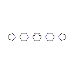 c1cc(N2CCC(N3CCCC3)CC2)ccc1N1CCC(N2CCCC2)CC1 ZINC000103298443