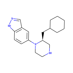 c1cc2[nH]ncc2cc1N1CCNC[C@@H]1CC1CCCCC1 ZINC000053230680