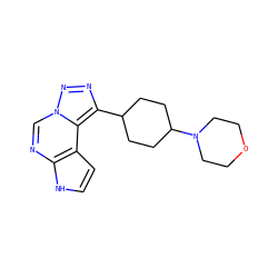 c1cc2c(ncn3nnc(C4CCC(N5CCOCC5)CC4)c23)[nH]1 ZINC001772576127