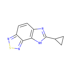 c1cc2nc(C3CC3)[nH]c2c2nsnc12 ZINC000017948583