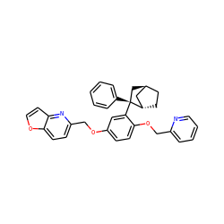 c1ccc([C@@]2(c3cc(OCc4ccc5occc5n4)ccc3OCc3ccccn3)C[C@H]3CC[C@H]2C3)cc1 ZINC000195223337