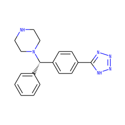 c1ccc([C@@H](c2ccc(-c3nnn[nH]3)cc2)N2CCNCC2)cc1 ZINC000022939756