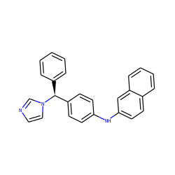 c1ccc([C@@H](c2ccc(Nc3ccc4ccccc4c3)cc2)n2ccnc2)cc1 ZINC000040865346