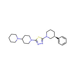 c1ccc([C@@H]2CCCN(c3nnc(N4CCC(N5CCCCC5)CC4)s3)C2)cc1 ZINC000084759302