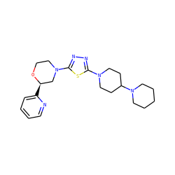 c1ccc([C@@H]2CN(c3nnc(N4CCC(N5CCCCC5)CC4)s3)CCO2)nc1 ZINC000084651874
