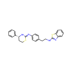 c1ccc([C@H]2CCS/C(=N\c3ccc(CCNc4nc5ccccc5s4)cc3)N2)cc1 ZINC000049033865