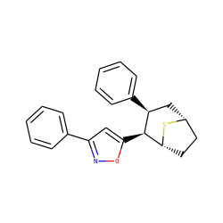 c1ccc(-c2cc([C@H]3[C@@H](c4ccccc4)C[C@@H]4CC[C@H]3S4)on2)cc1 ZINC000169305738