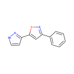c1ccc(-c2cc(-c3cc[nH]n3)on2)cc1 ZINC000016052596
