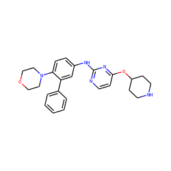 c1ccc(-c2cc(Nc3nccc(OC4CCNCC4)n3)ccc2N2CCOCC2)cc1 ZINC001772631042