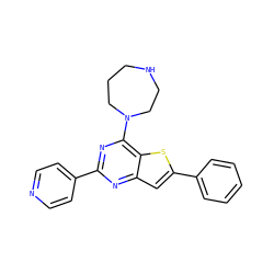 c1ccc(-c2cc3nc(-c4ccncc4)nc(N4CCCNCC4)c3s2)cc1 ZINC000223669068