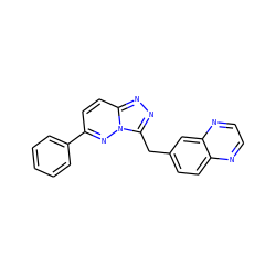 c1ccc(-c2ccc3nnc(Cc4ccc5nccnc5c4)n3n2)cc1 ZINC000139953809