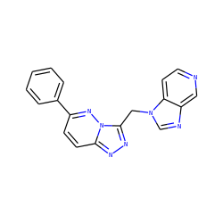 c1ccc(-c2ccc3nnc(Cn4cnc5cnccc54)n3n2)cc1 ZINC000140064420