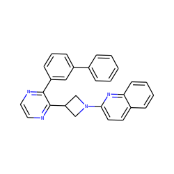c1ccc(-c2cccc(-c3nccnc3C3CN(c4ccc5ccccc5n4)C3)c2)cc1 ZINC000140178721