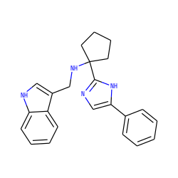 c1ccc(-c2cnc(C3(NCc4c[nH]c5ccccc45)CCCC3)[nH]2)cc1 ZINC000473086889