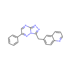 c1ccc(-c2cnc3nnc(Cc4ccc5ncccc5c4)n3n2)cc1 ZINC000200615404