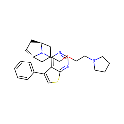 c1ccc(-c2csc3ncnc(N4[C@H]5CC[C@H]4CC(COCCN4CCCC4)C5)c23)cc1 ZINC000653765539