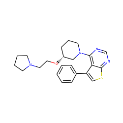 c1ccc(-c2csc3ncnc(N4CCC[C@@H](OCCN5CCCC5)C4)c23)cc1 ZINC000146440890