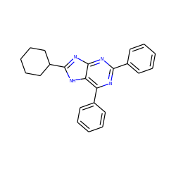 c1ccc(-c2nc(-c3ccccc3)c3[nH]c(C4CCCCC4)nc3n2)cc1 ZINC000013686551