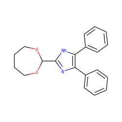 c1ccc(-c2nc(C3OCCCCO3)[nH]c2-c2ccccc2)cc1 ZINC000013755446