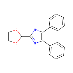 c1ccc(-c2nc(C3OCCO3)[nH]c2-c2ccccc2)cc1 ZINC000013755445