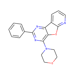 c1ccc(-c2nc(N3CCOCC3)c3oc4ncccc4c3n2)cc1 ZINC000028707077