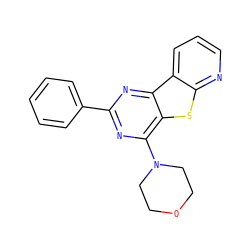 c1ccc(-c2nc(N3CCOCC3)c3sc4ncccc4c3n2)cc1 ZINC000028707074