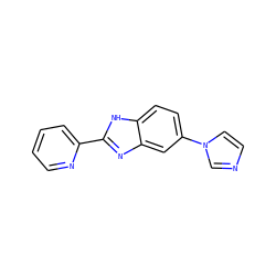 c1ccc(-c2nc3cc(-n4ccnc4)ccc3[nH]2)nc1 ZINC000013651251