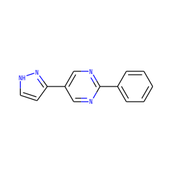 c1ccc(-c2ncc(-c3cc[nH]n3)cn2)cc1 ZINC000118627840
