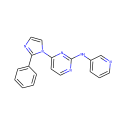 c1ccc(-c2nccn2-c2ccnc(Nc3cccnc3)n2)cc1 ZINC000013489747